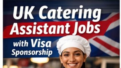 A friendly Catering Assistant serving meals in a busy UK dining area. Engaging with customers and supporting smooth kitchen operations with care and efficiency.