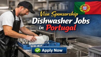 Visa Sponsorship Dishwasher Jobs in Portugal