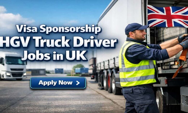 Visa Sponsorship HGV Truck Driver Jobs in UK