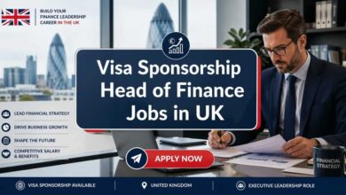 Visa Sponsorship Head of Finance Jobs in UK